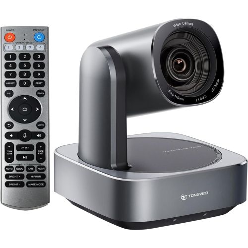 TONGVEO 20x Optical Zoom PTZ Camera, USB/HDMI/LAN IP Live Streaming Camera,1080P 60fps Video Conference Camera for Church Services Worship Education Work with Zoom Team vMix OBS Facebook YouTube