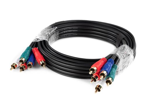 Monoprice 6ft 22AWG 5-RCA Component Video/Audio Coaxial Cable (RG-59/U) - Black