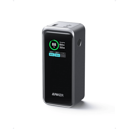 Anker Prime 20,000mAh 200W Power Bank, 65W USB-A Single-Port Max, Smart Display, Active Shield 2.0, Ultra Compact Dynamic Power, 3.0 Power Delivery, 100W 2 USB-C Port, Black | A1336