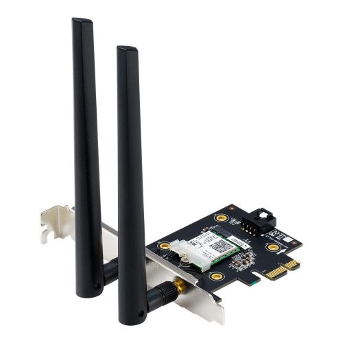 AX3000 Dual Band PCI-E WiFi 6 (802.11ax). Supporting 160MHz, Bluetooth 5.0, WPA3 network security, OFDMA and MU-MIMO