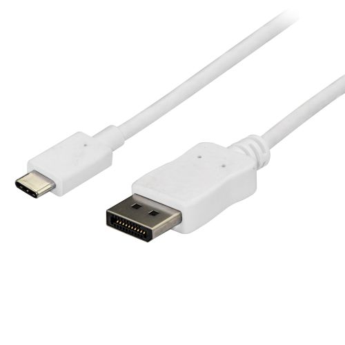 6ft/1.8m USB C to DisplayPort 1.2 Cable 4K 60Hz - USB-C to DisplayPort Adapter Cable HBR2 - USB Type-C DP Alt Mode to DP Monitor Video Cable - Works w/ Thunderbolt 3 - White