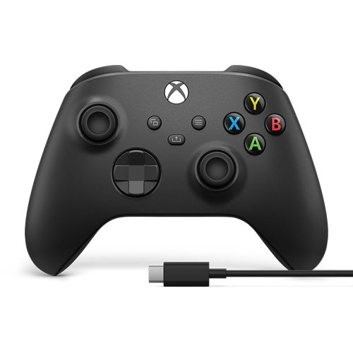 Xbox Core Wireless Gaming Controller + USB-C® Cable – Carbon Black – Xbox Series X|S, Xbox One, Windows PC, Android, and iOS