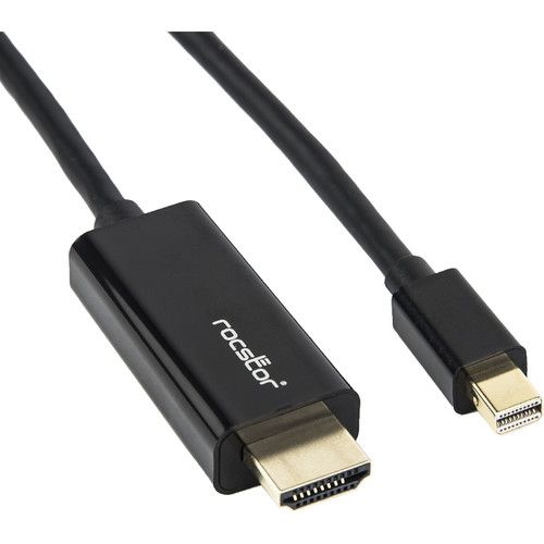 Rocstor Rocpro Mini DisplayPort Male to HDMI Male Cable (3', Black)