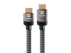 Monoprice 4K Braided High Speed HDMI Cable 30ft - CL3 In Wall Rated 18Gbps Active Gray