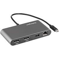 Thunderbolt 3 Mini Dock - Portable Dual Monitor Docking Station with DP 4K 60Hz, 1x USB-A Hub (USB 3.0/5 Gbps), GbE - 11in/28cm Cable - TB3 Multiport Adapter - Mac/Windows