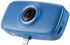 Kandao QooCam Fun Blue [USB-C], a Kind of 360 Camera Live Stream on Social Media Smartphone Camera with 4K Capture vlog and auto Editing on Smartphone apps.