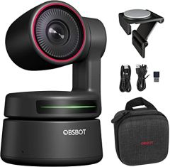 OBSBOT Tiny 4K AI-Powered PTZ 4K Webcam Ultra HD Auto-Frame Gesture Control HDR Webcam with 4X Zoom for Online Meeting/Online Class Video Chat Live Streaming Works with Zoom,Skype,TicTok,YouTube,etc
