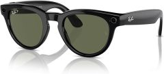 Ray-Ban Meta - Headliner (Standard) Smart Glasses - Shiny Black, Polarized G15 Green