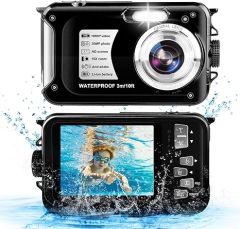 Waterproof Camera 10FT Underwater Camera 30MP 1080P HD Video Resolution 16X Zoom Waterproof Digital Camera for Snorkeling,Vacation (812BK)